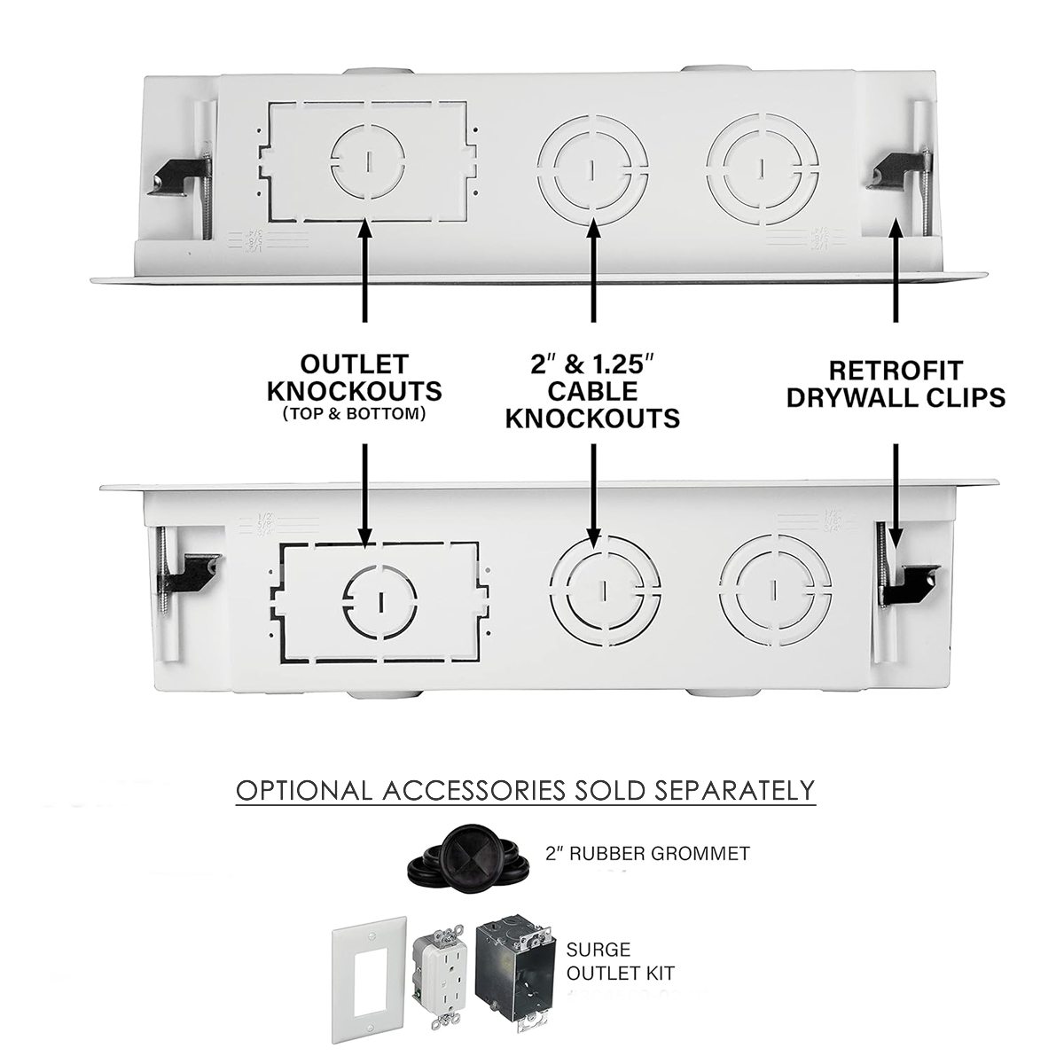 ENP9 Indoor 9" Media Device 'Behind-TV' In-Wall Enclosure